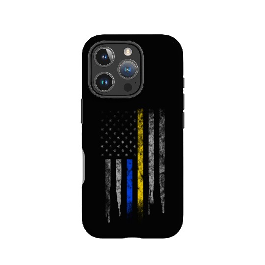 Gold Blue Line 911 Police Dispatcher First IPhone Cases