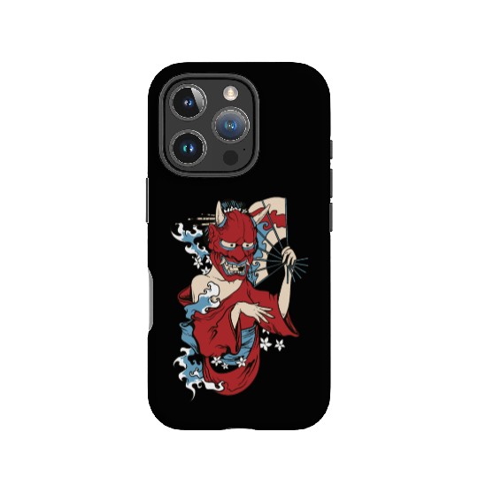 Maiko Geisha girl ONI mask japanese aesthetic IPhone Cases