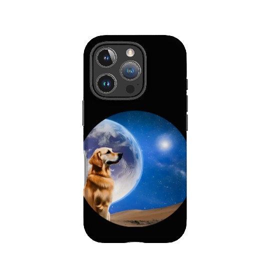 Golden retriever looks at the stars IPhone Cases