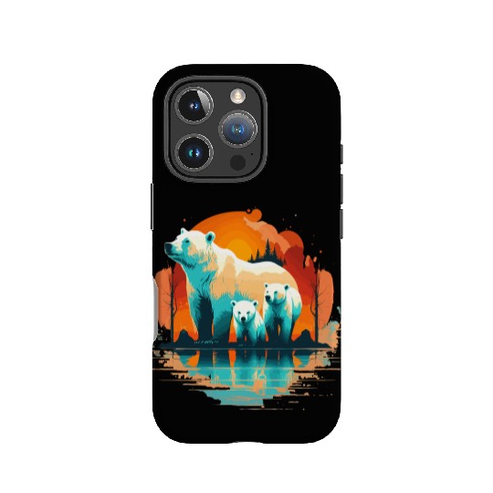 Polar Bear with cubs, Snow Spectrum IPhone Cases