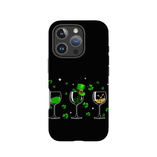 Three Wine Glasses Clover Shamrock St Patrick Day IPhone Cases