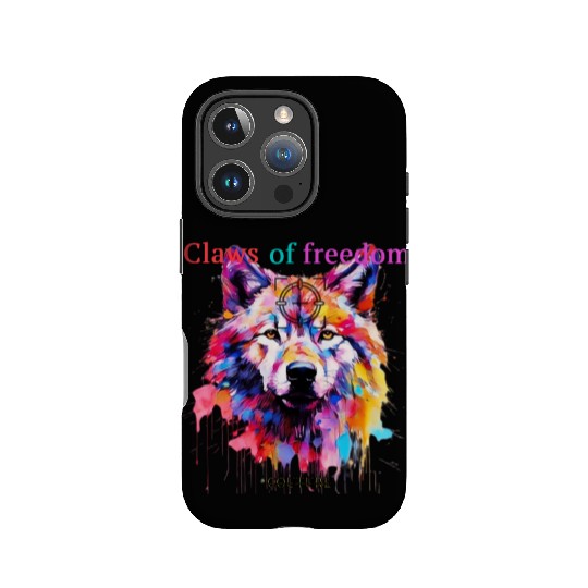 Lone Wolf in Multicolor IPhone Cases