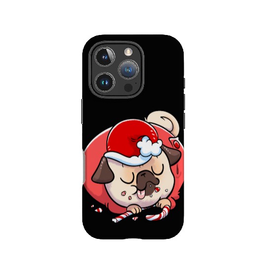Pug Elf Candy Cane IPhone Cases