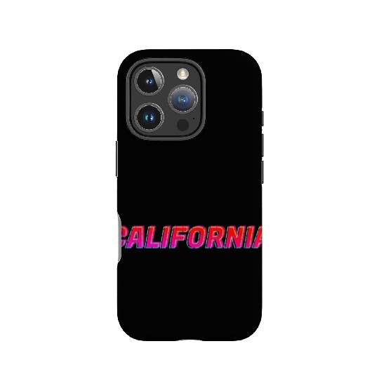 California Neon Text Sign Typography Outline IPhone Cases