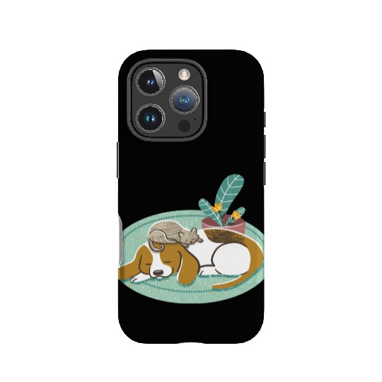 Sleepy Beagle And Cat IPhone Cases