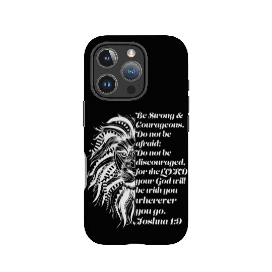 Christian Lion Joshua 19 Be Strong, Courageous Bib IPhone Cases