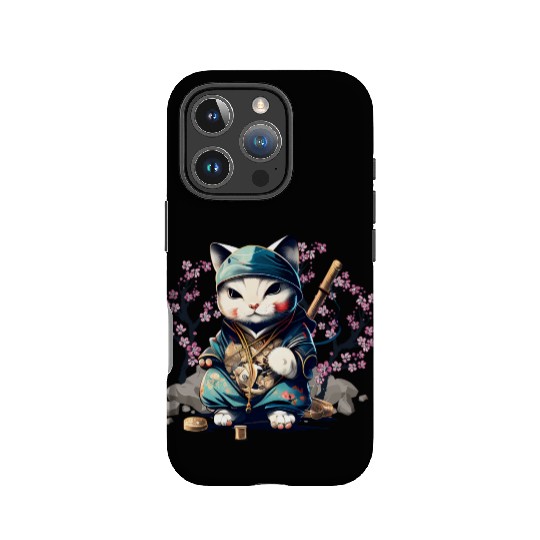 Samurai Cat Anime Kawaii Japanese Style IPhone Cases