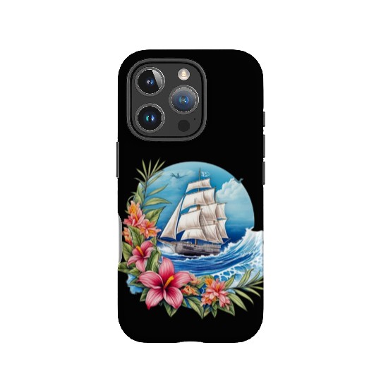 Sailing Ship Sailing Orchids Flowers Sailboat IPhone Cases