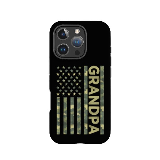 Proud Grandpa Camouflage American Us Flag Camo IPhone Cases