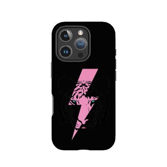tiger and hot pink lightning bolt premium IPhone Cases