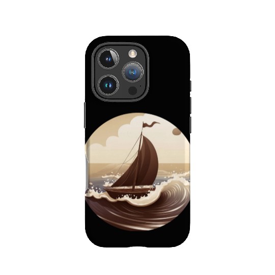 Chocolate Sailboat at Sunset IPhone Cases