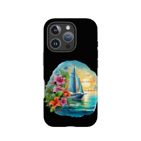 Sailing Ship Sailing Orchids Flowers Sailboat IPhone Cases