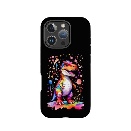 Rainbow Polka Dot T Rex Boys Dinosaur Funny Kids IPhone Cases