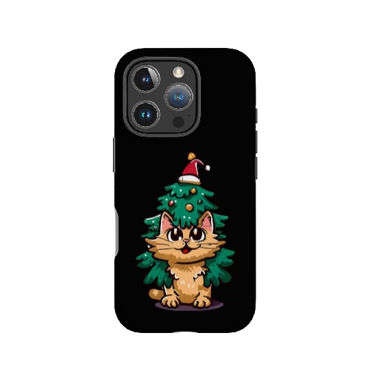 Christmas cat in the Christmas tree IPhone Cases