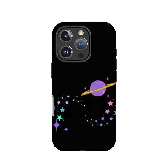 Angel Numbers 222 Purple Saturn with Stars IPhone Cases