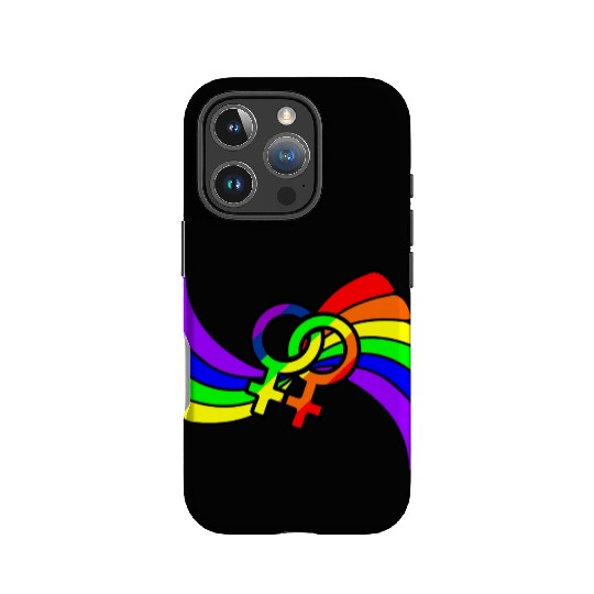 Gender lesbians logo in rainbow colors IPhone Cases