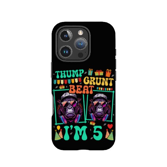 Thump Grunt Beat I'm 5 Gorilla Lover Kid 5th IPhone Cases