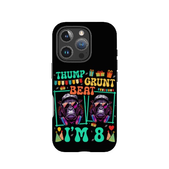 Thump Grunt Beat I'm 8 Gorilla Lover Kid 8th IPhone Cases