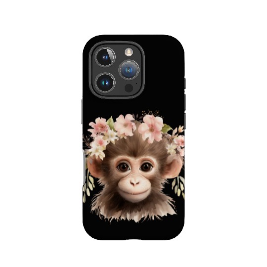 Monkey Chimpanzee Jungle Animal Boho Floral Ape IPhone Cases