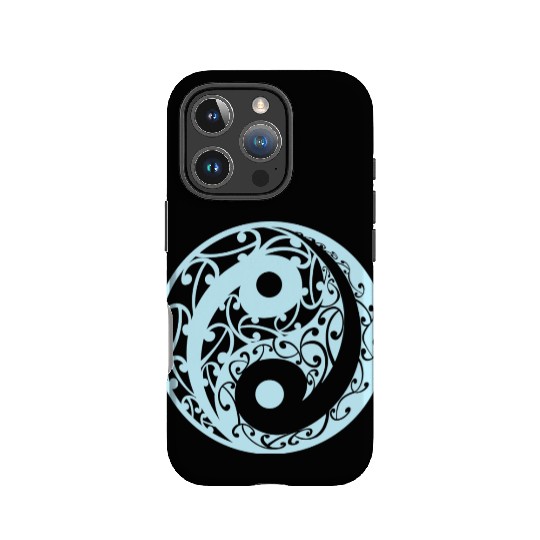 Yin And Yang In A Koru Pattern In A Light Blue IPhone Cases