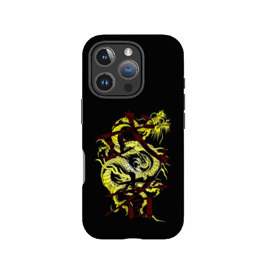 Yellow Dragon Warrior IPhone Cases