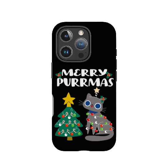 Merry Purrmas - For Christmas Holiday Cat Lovers IPhone Cases