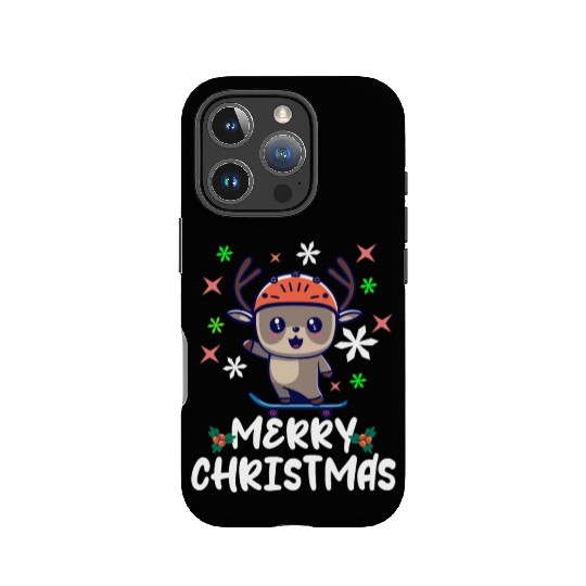 Skateboarding Reindeer Xmas Family Matching Merry IPhone Cases