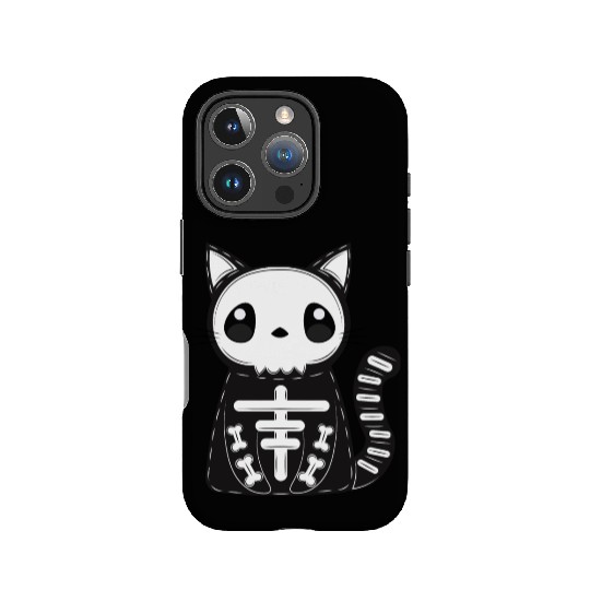 Halloween Cat Black Skeleton Funny Skull Halloween IPhone Cases