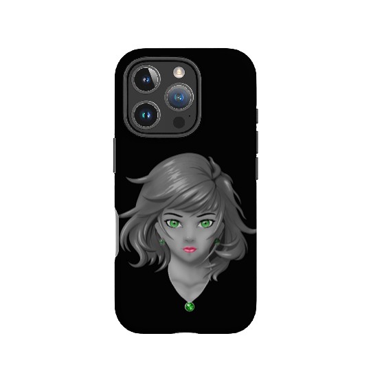 Anime girl with pretty jewelry IPhone Cases