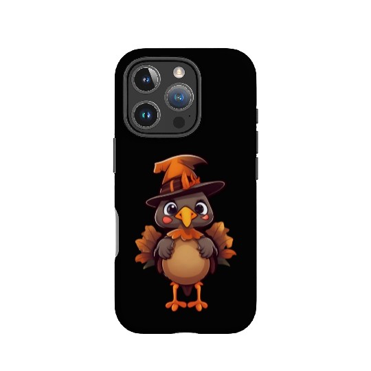 Cute Halloween turkey with a witch hat. IPhone Cases