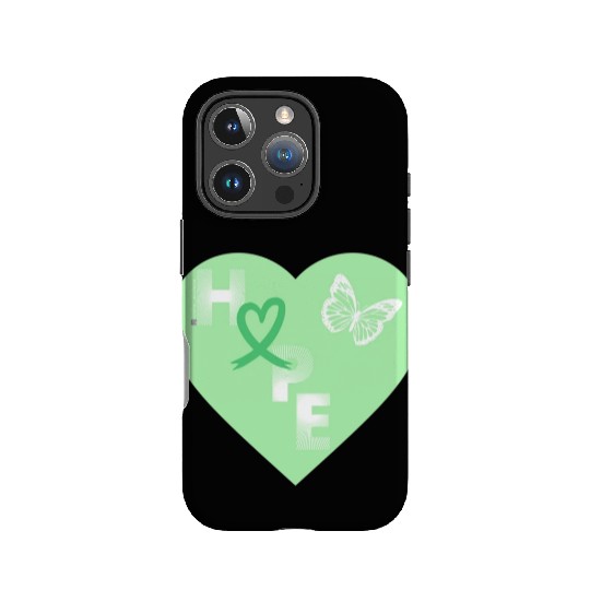 Liver Cancer Hope & Butterfly Heart Green/White IPhone Cases
