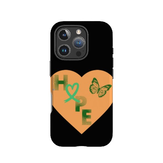 Liver Cancer Hope and Butterfly Heart Green/Orange IPhone Cases