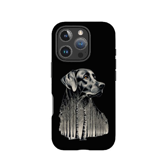 Funny black labrador charcoal drawing IPhone Cases