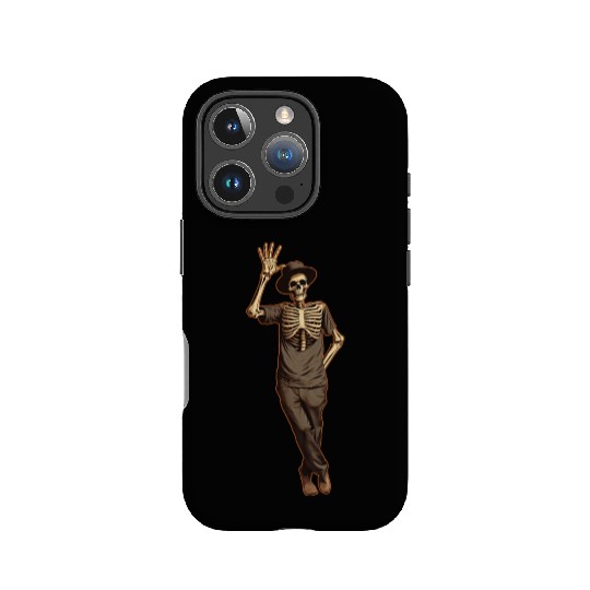 Halloween Skeleton Waving with Hand IPhone Cases