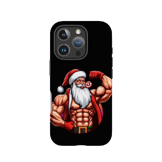 Muscular Santa Fit for the holidays IPhone Cases