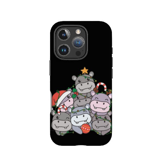 Hippo Christmas Tree Funny Animal Christmas IPhone Cases