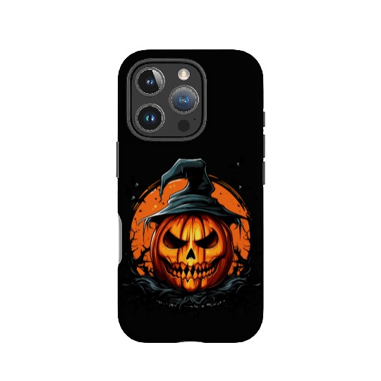 Halloween Magic Spooky Pumpkin With Bat IPhone Cases