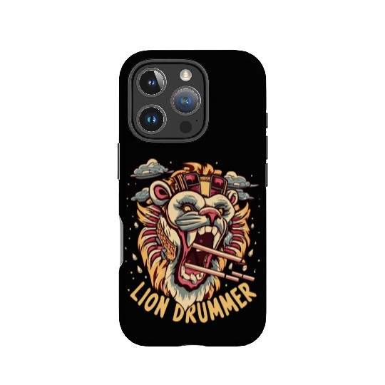 Lion Drummer IPhone Cases