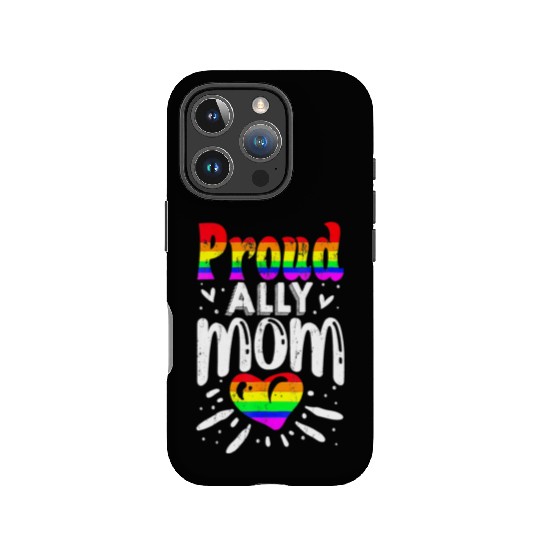 Retro Proud Ally Mom Rainbow Heart LGBT Gay Pride IPhone Cases