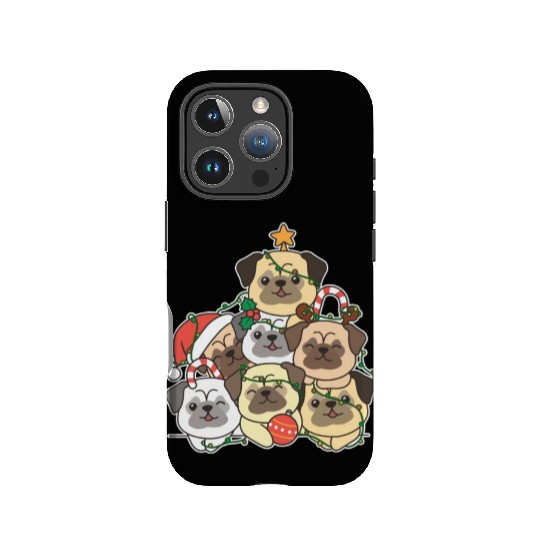 Pug Christmas Tree Funny Animal Christmas IPhone Cases
