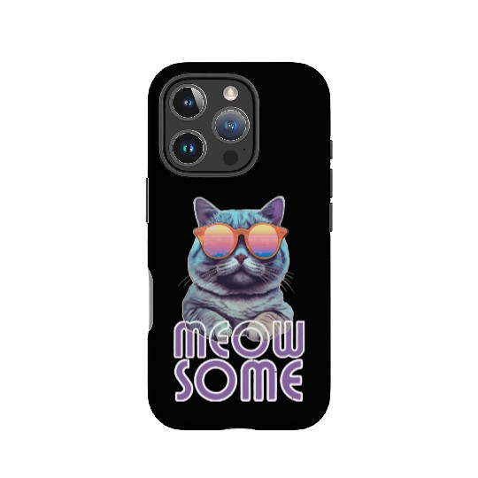 Meowsome Cool Cat Pun IPhone Cases