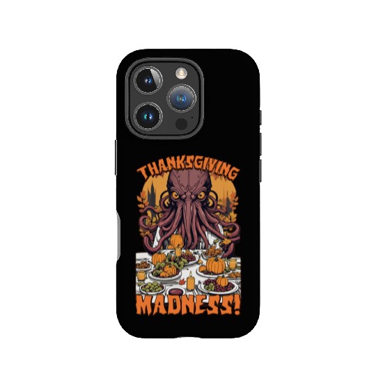 Autumn Feast with Cthulhu - Thanksgiving Madness IPhone Cases