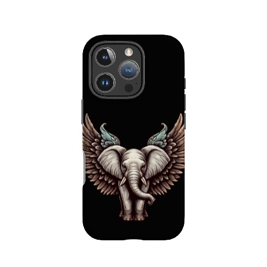 Christmas Elephant: Angel of Gentleness with Wings IPhone Cases
