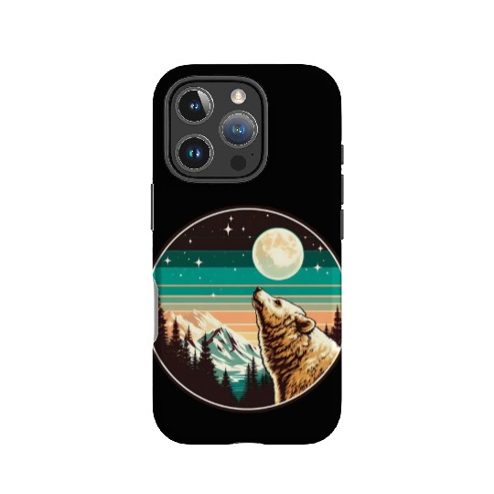Bear under the moonlight natural idyll IPhone Cases