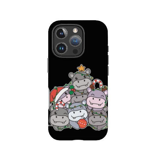 Hippo Christmas Tree Funny Animal Christmas IPhone Cases