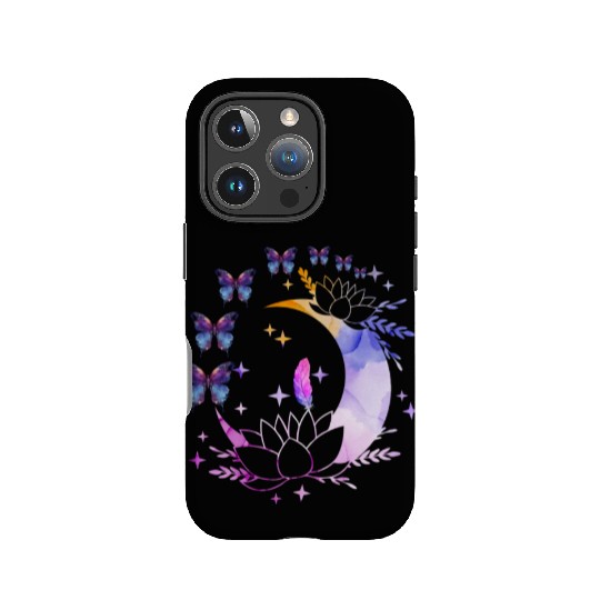 Celestial Serenity Moon, Lotus, Feather, butterfly IPhone Cases