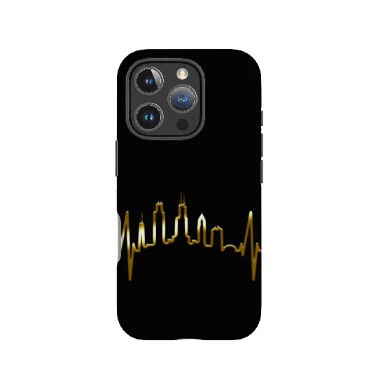 Chicago Skyline Heartbeat USA Heart I Love Chicago IPhone Cases