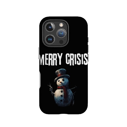 merry crisis, snowman, humorous, merry christmas IPhone Cases