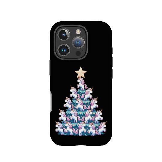Unicorn Christmas Tree Design IPhone Cases