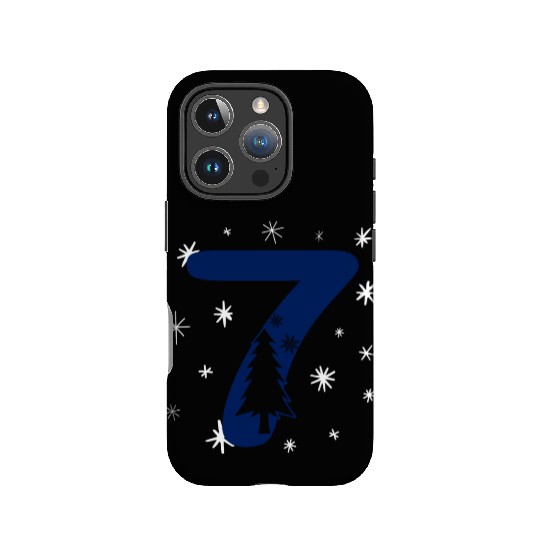 Lucky Blue Number 7 - Christmas Nr. Seven IPhone Cases